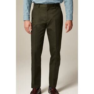 NWT J. Crew Men's Ludlow Slim-Fit Suit Dress Pant Italian Dark Olive Size 33x34
